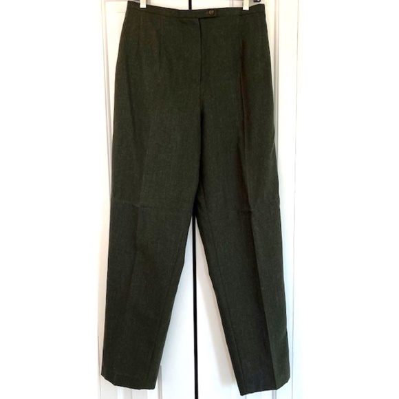 Harve Benard Sport Olive Green High Waisted Wool tapered Trouser- Vintage - Picture 1 of 5
